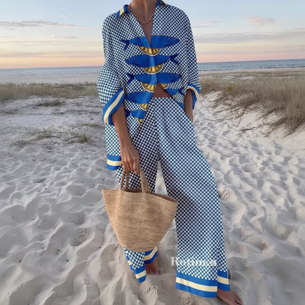 Ensemble bleu lagon